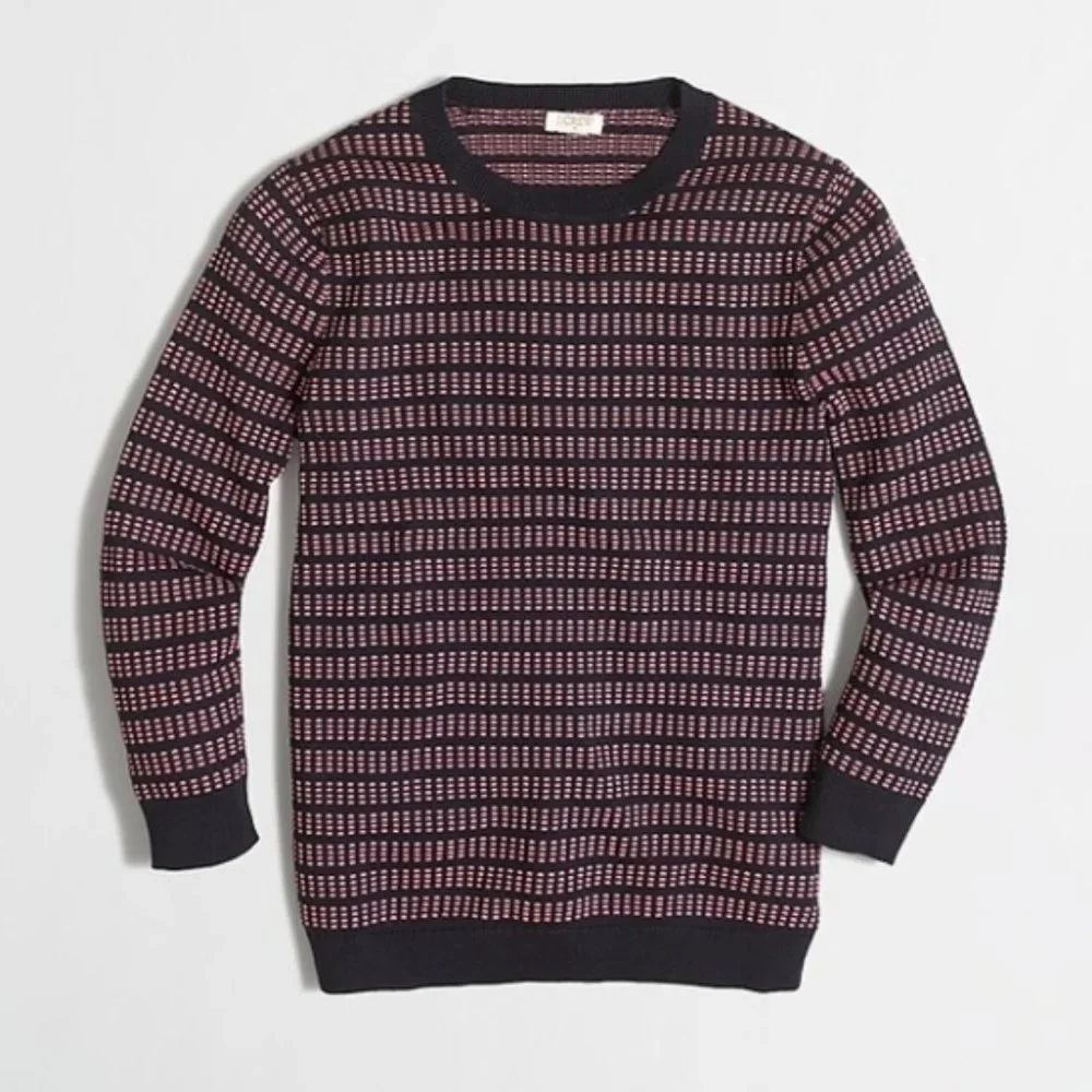 J. Crew ~ Grid Stitch crew neck cotton sweater